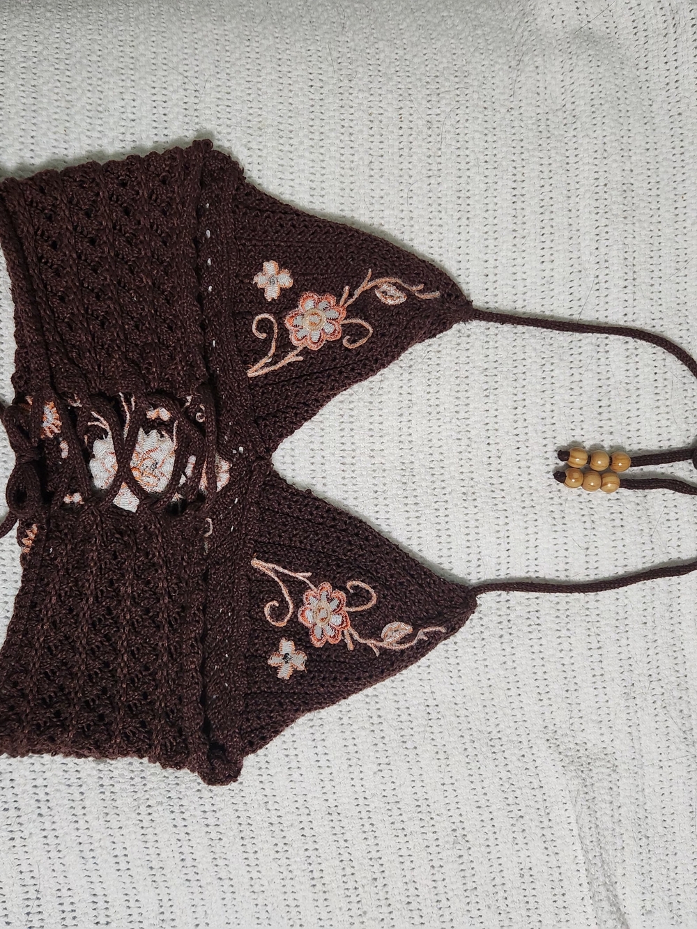 Romwe Crocheted Knit Halter Crop Top - Picture 12 of 13